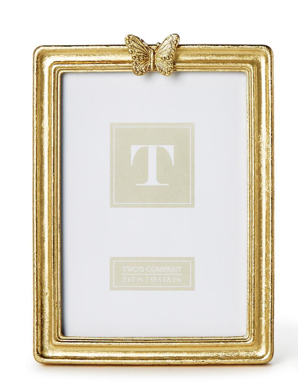 Golden Butterfly Gold Leaf Finish Photo Frame-5x7