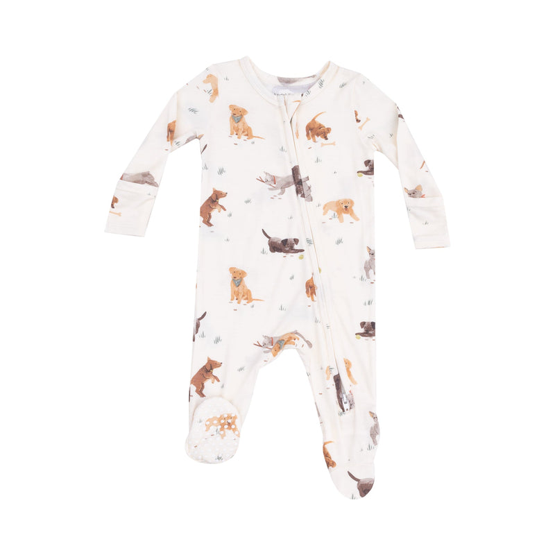 Watercolor Puppies 2-Way Zipper Footie