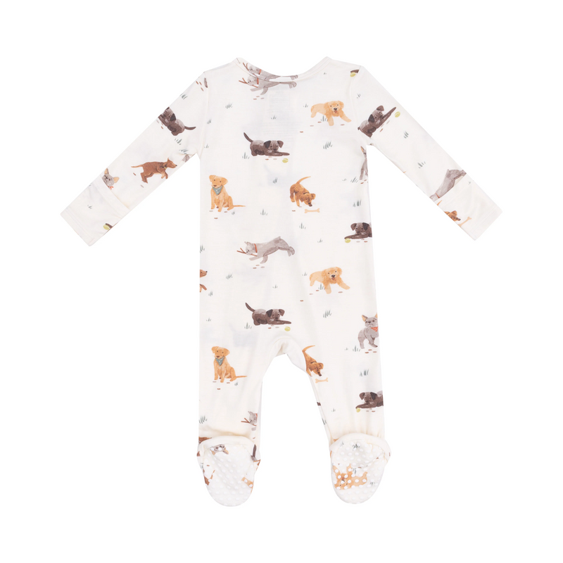 Watercolor Puppies 2-Way Zipper Footie