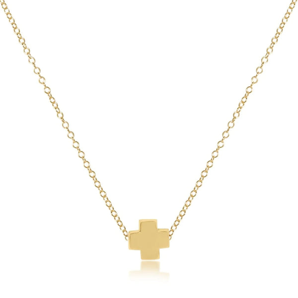 Signature Cross 16" Gold Necklace