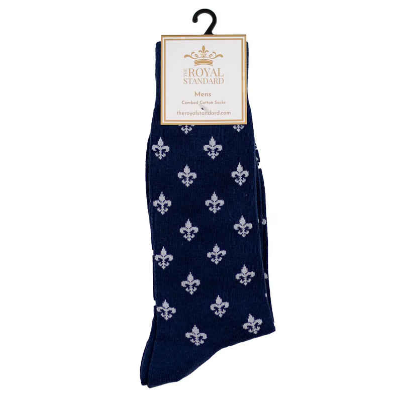 Men's Royal Fleur Navy/White  Socks