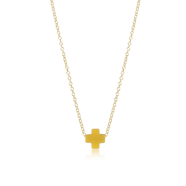 Canary Signature Cross 16" Gold Necklace