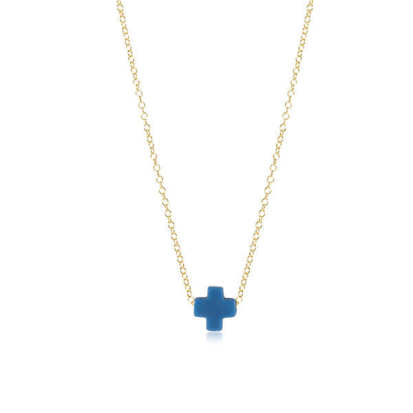 Cobalt Signature Cross 16" Gold Necklace