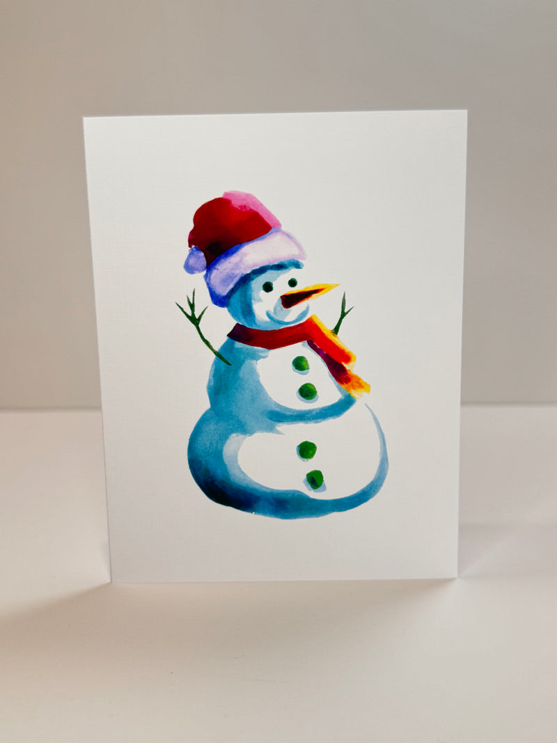 Snowman Watercolor Greeting Card