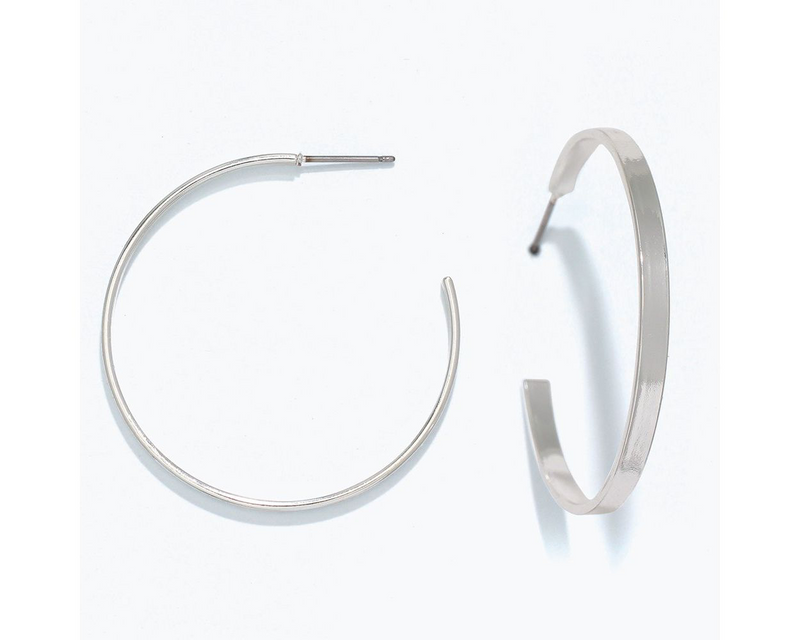 Polished Silver Hoops