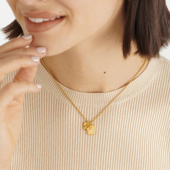Mom Waterproof Gold Charm Necklace