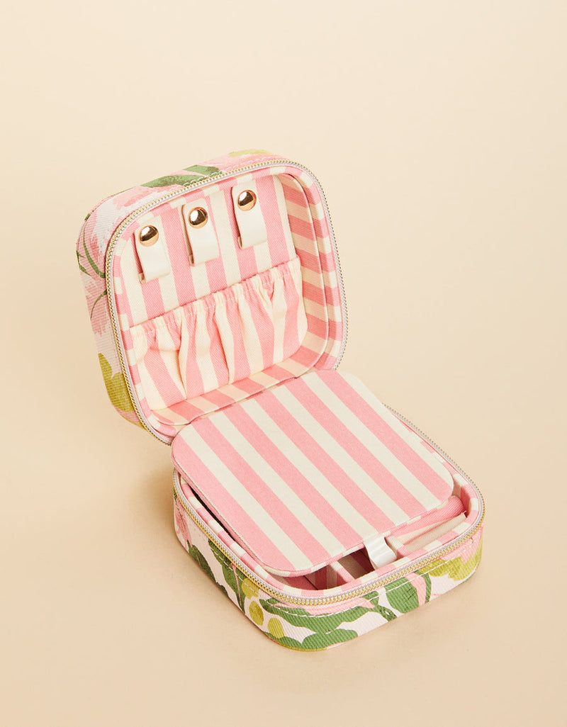Jewelry Mirror Travel Case Palm Paradise