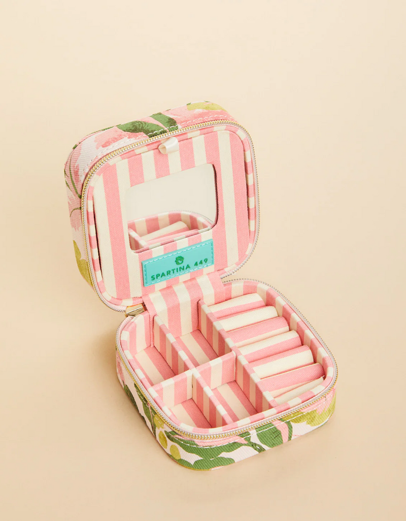 Jewelry Mirror Travel Case Palm Paradise