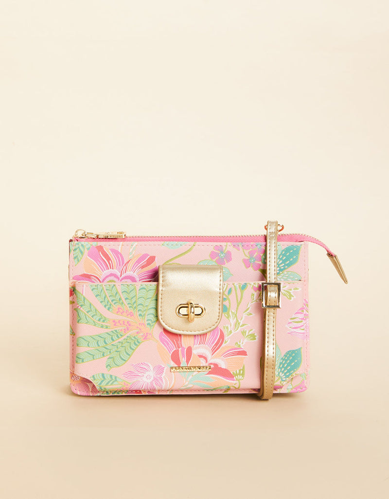 Lindsey Phone Crossbody Flamingo Pineapple