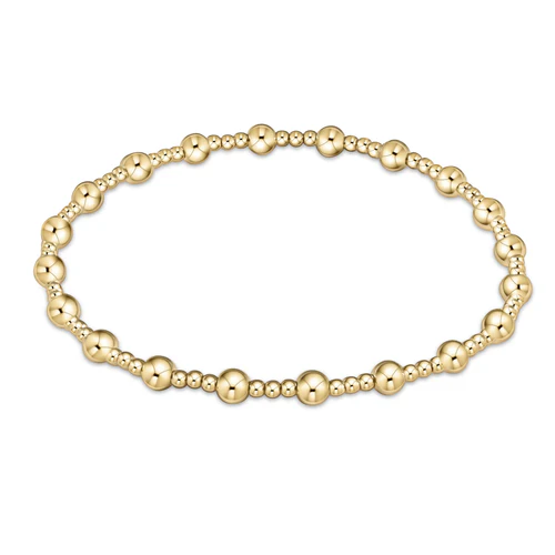 Extends Classic Sincerity Pattern 4mm Bead Bracelet -Gold