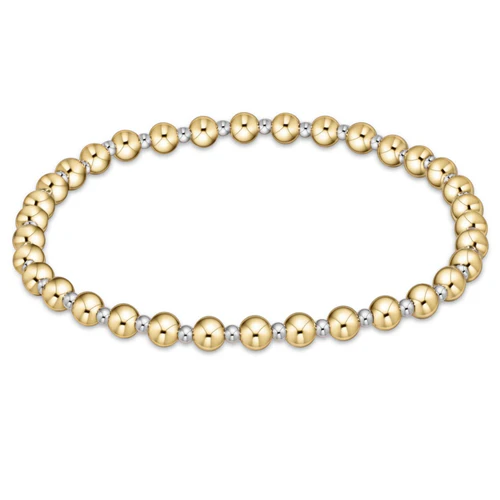 Extends Classic Grateful Pattern 4mm Bead Bracelet - Mixed Metal