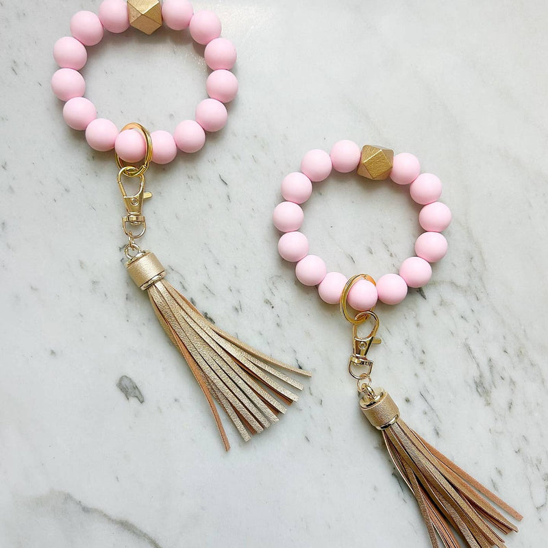Wristband Keychain: Light Pink