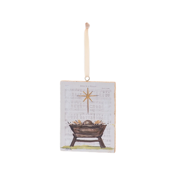 Hand Painted Manger Ornament