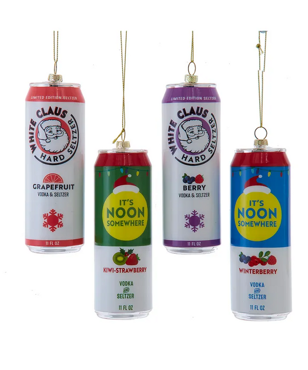 5.75” Glass Hard Seltzer Can Ornament