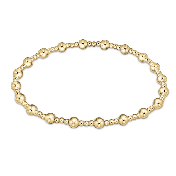 Egirl Classic Sincerity Pattern 4mm Bead Bracelet - Gold
