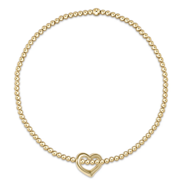 Egirl Classic Gold 2mm Bead Bracelet - Love Small Gold Charm