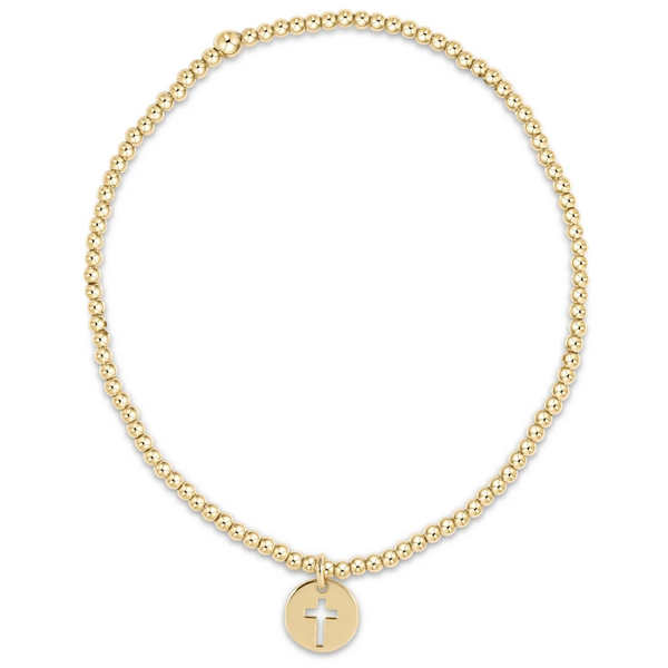 Egirl Classic Gold 2mm Bead Bracelet - Blessed Small Gold Disc