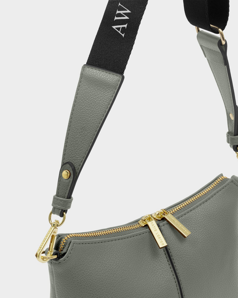 Laila Canvas Strap Crossbody Bag Graphite Green