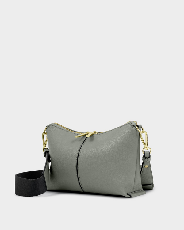 Laila Canvas Strap Crossbody Bag Graphite Green