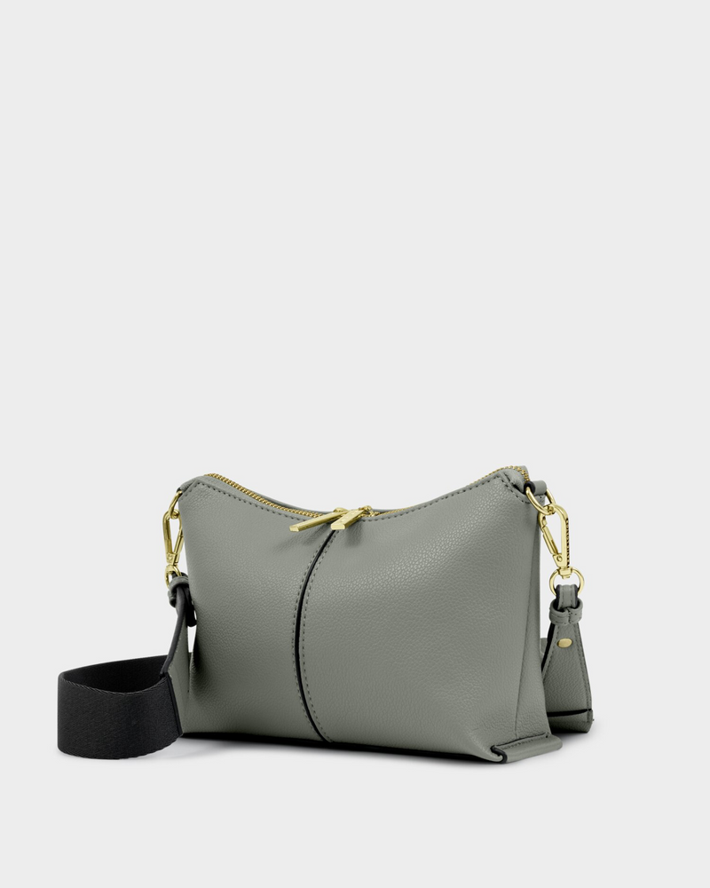 Laila Canvas Strap Crossbody Bag Graphite Green