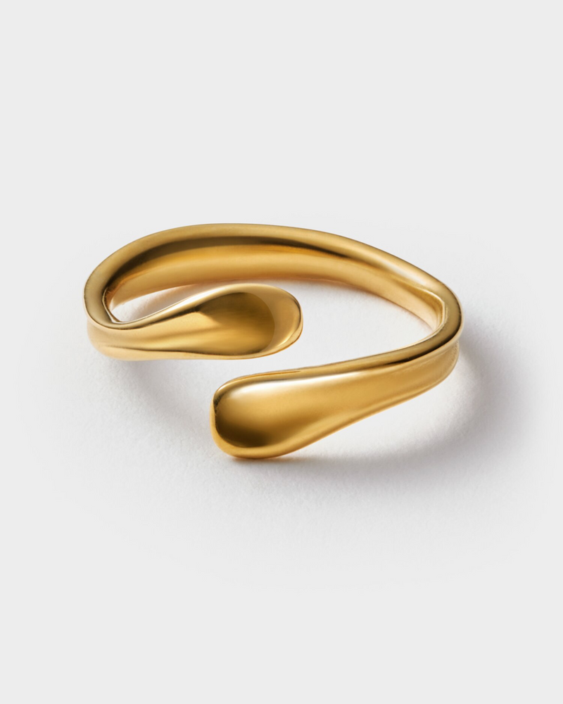 Molten Luxe Wrap Adjustable Waterproof Gold Ring