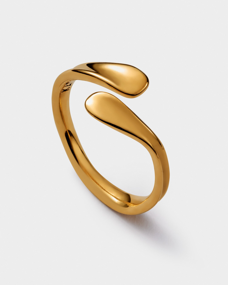 Molten Luxe Wrap Adjustable Waterproof Gold Ring
