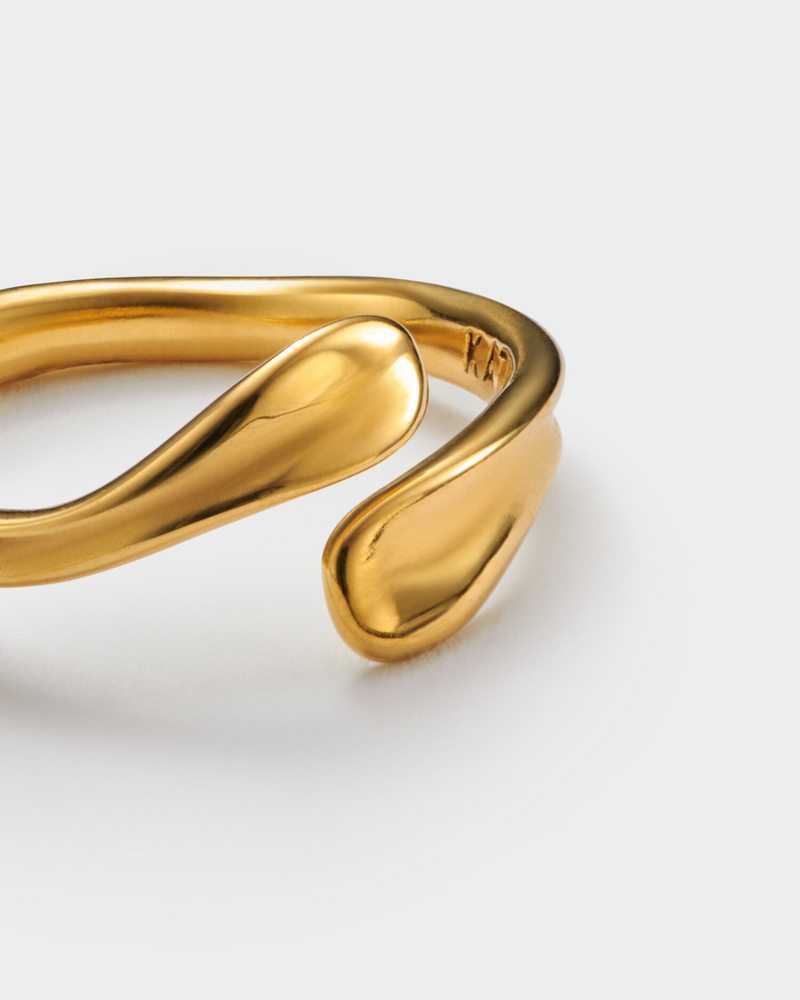 Molten Luxe Wrap Adjustable Waterproof Gold Ring