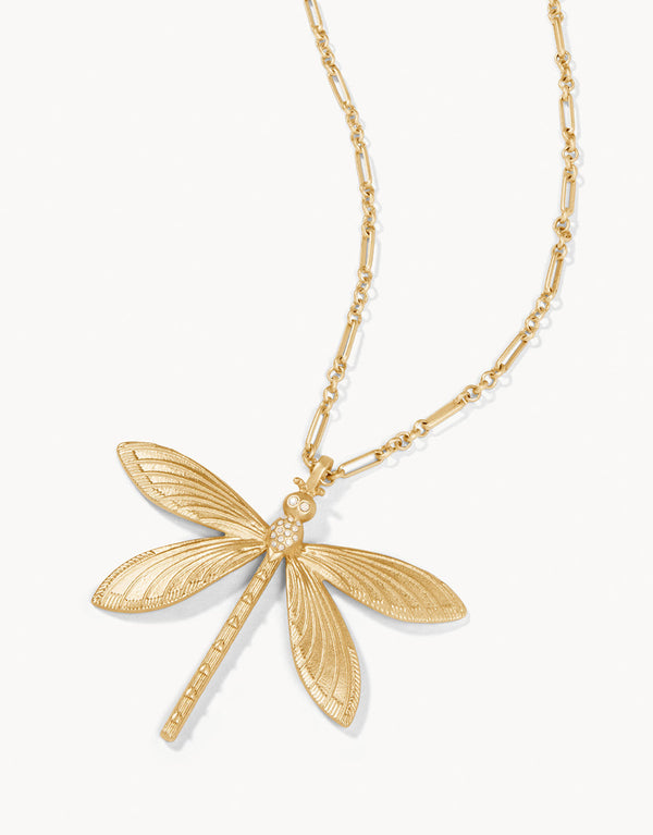 Dragonfly White Opal Necklace - 32”