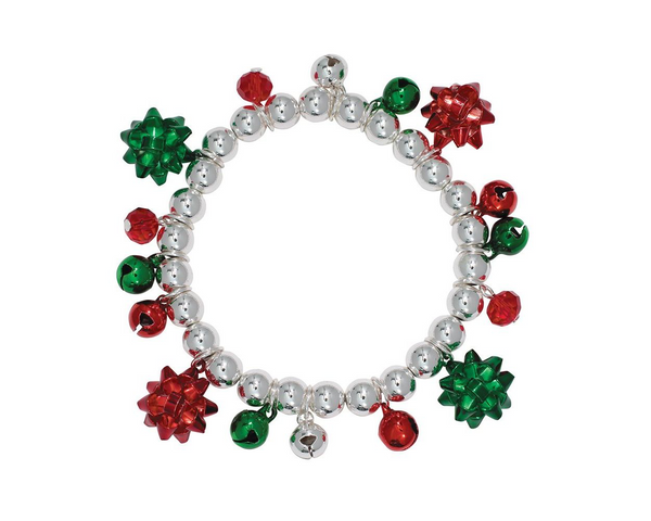 Bracelet Bells with Red & Green Bows