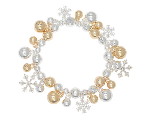 Bracelet - Silver & Gold with Snowflakes
