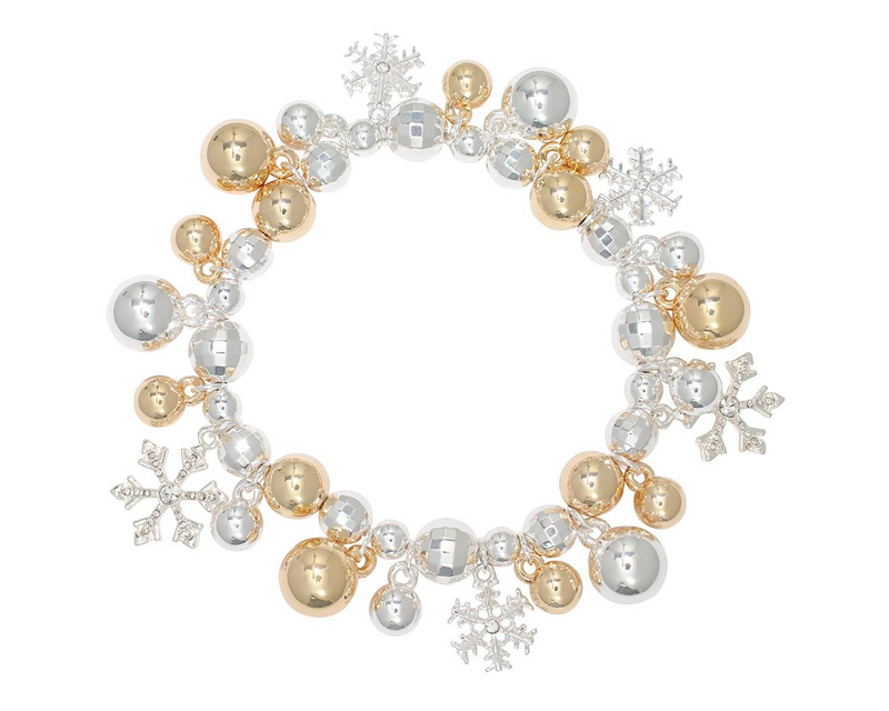 Bracelet - Silver & Gold with Snowflakes