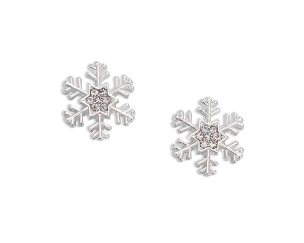 Matte Silver Snowflake Earrings