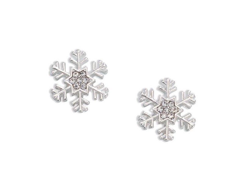 Matte Silver Snowflake Earrings