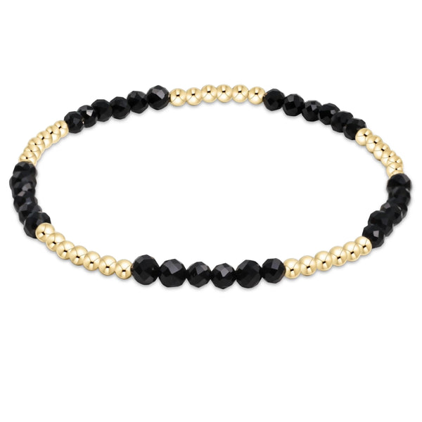 Blissful Pattern 2.5mm Bead Bracelet - Faceted Onyx