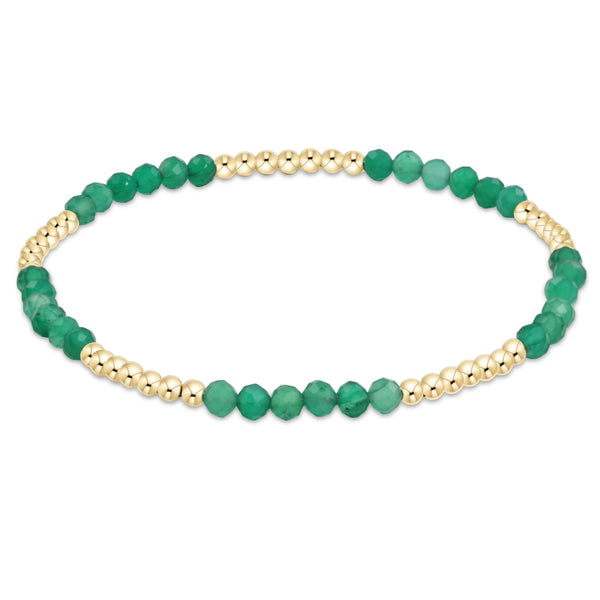 Blissful Pattern 2.5mm Bead Bracelet- Green Onyx