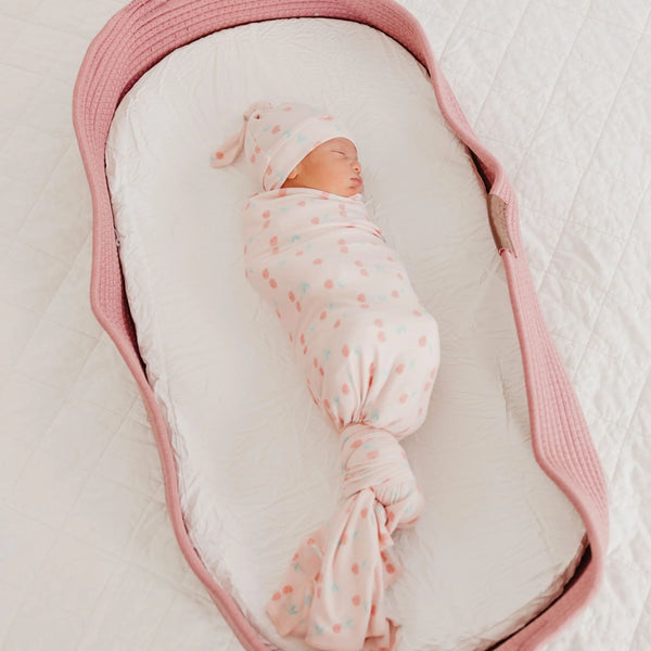 Cheery Knit Swaddle Blanket