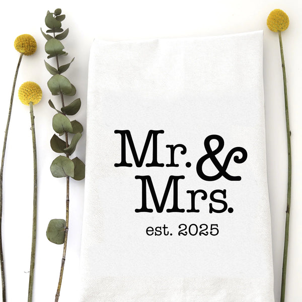 Mr. & Mrs. Est. 2025 Tea Towel