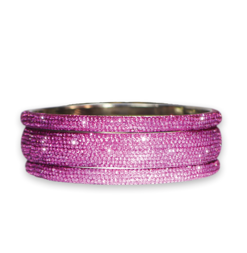 Sundar Bangles - Hot Pink Crystal