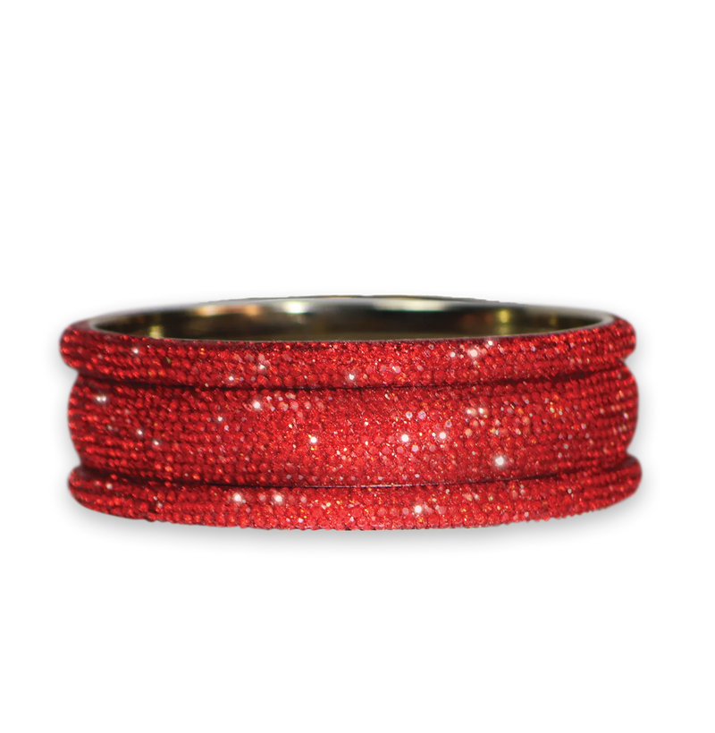 Sundar Bangles - Bollywood Red Crystal