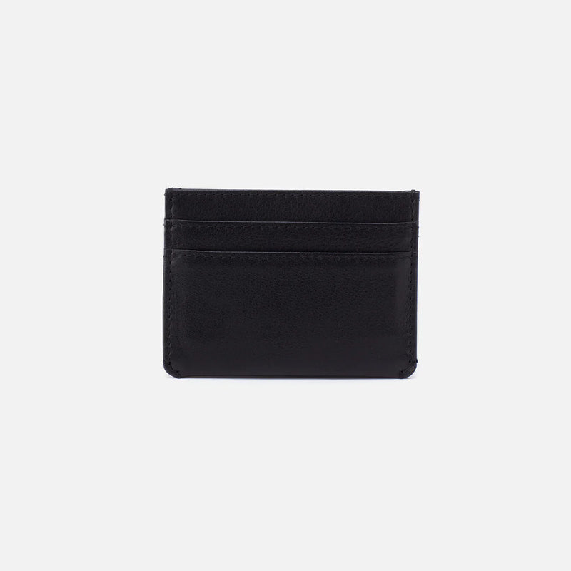 Men's Credit Card Wallet in Silk Napa Leather Black