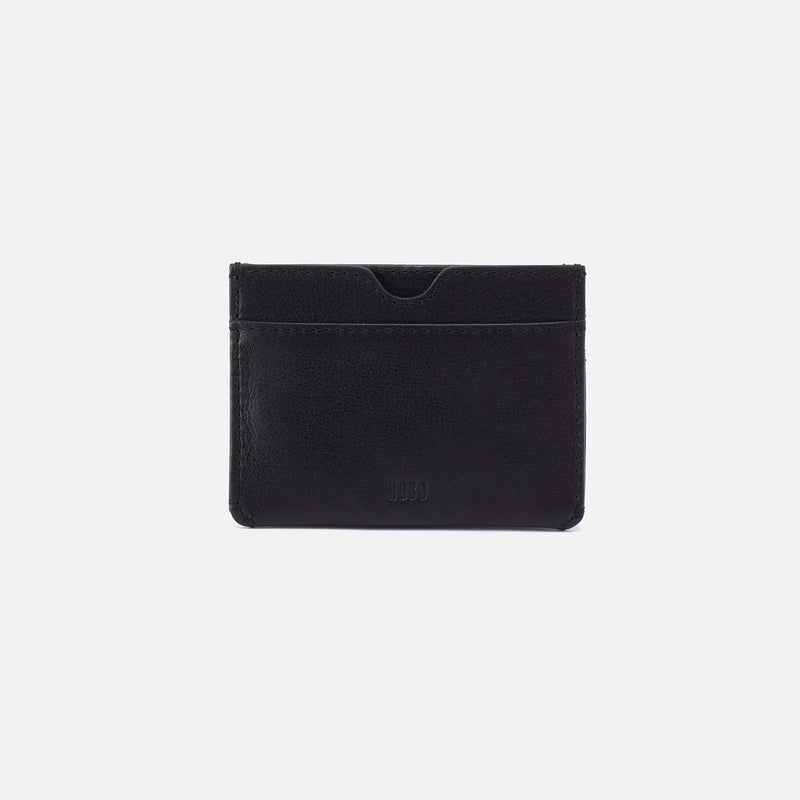Men's Credit Card Wallet in Silk Napa Leather Black
