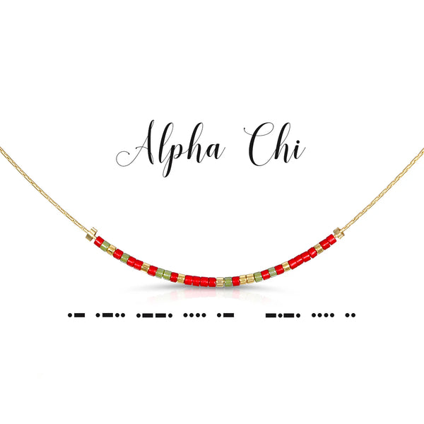 Alpha Chi Morse Code Necklace