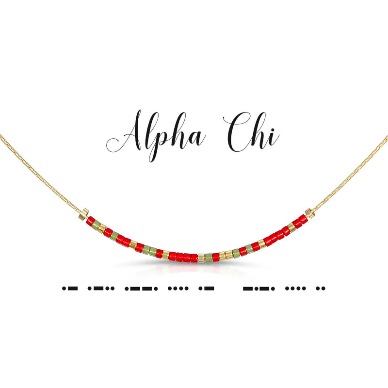 Alpha Chi Morse Code Necklace