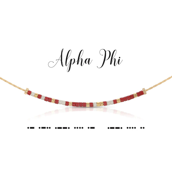 Alpha Phi Morse Code Necklace