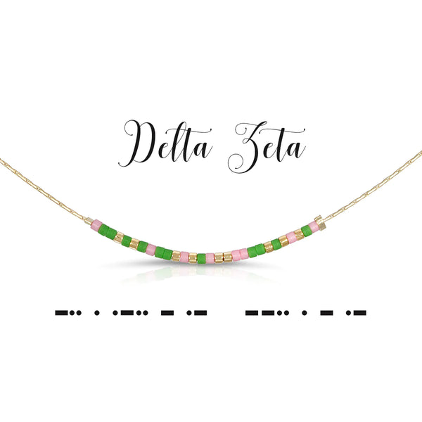 Delta Zeta Morse Code Necklace