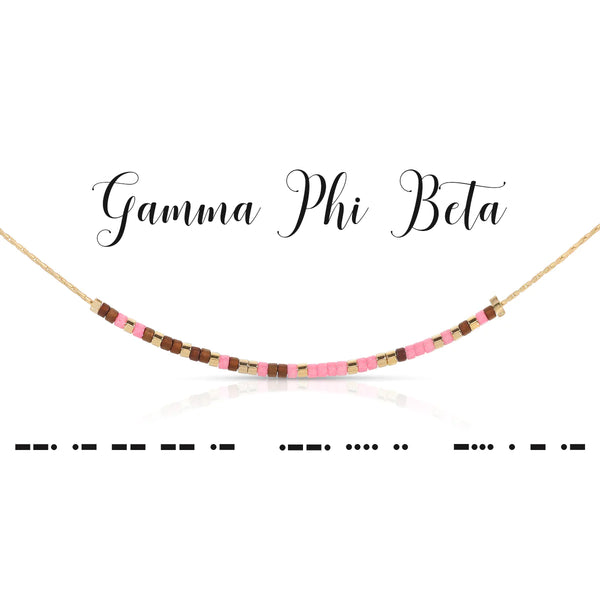 Gamma Phi Beta Morse Code Necklace