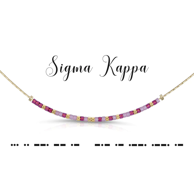 Sigma Kappa Morse Code Necklace