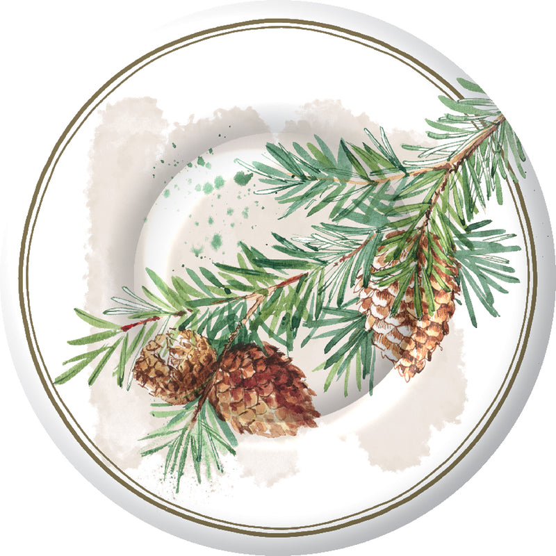 Decorative Branches 8" Round Dessert Paper Plate