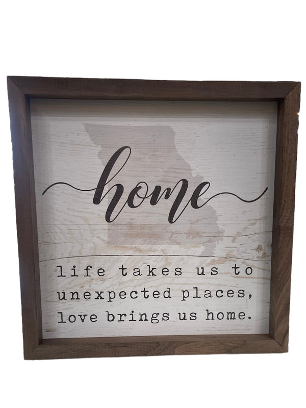 Home Unexpected Places Whitewash 8x8 Sign