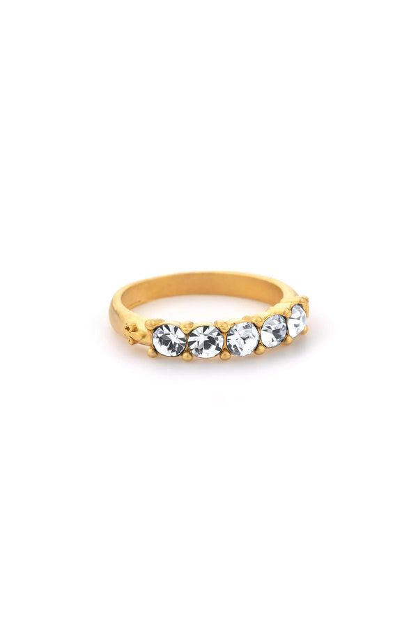 Cinq Austrian Crystal 5 Crystal Ring - Gold